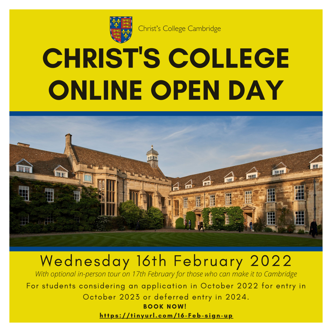 16 February Online Open Day poster