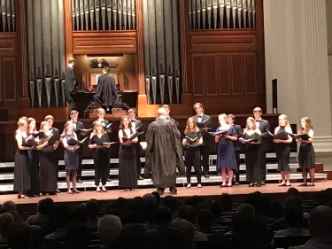 Christ's College Choir singing at the Victoria Concert Hall in Singapore