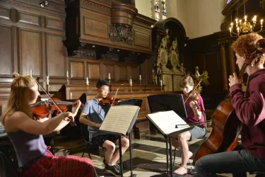 Playing in the Chapel